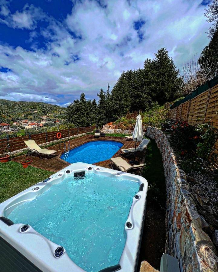 Ampelos Cretan Villa - Private Pool & Heated Ozone Jacuzzi Yerolákkos Exterior foto